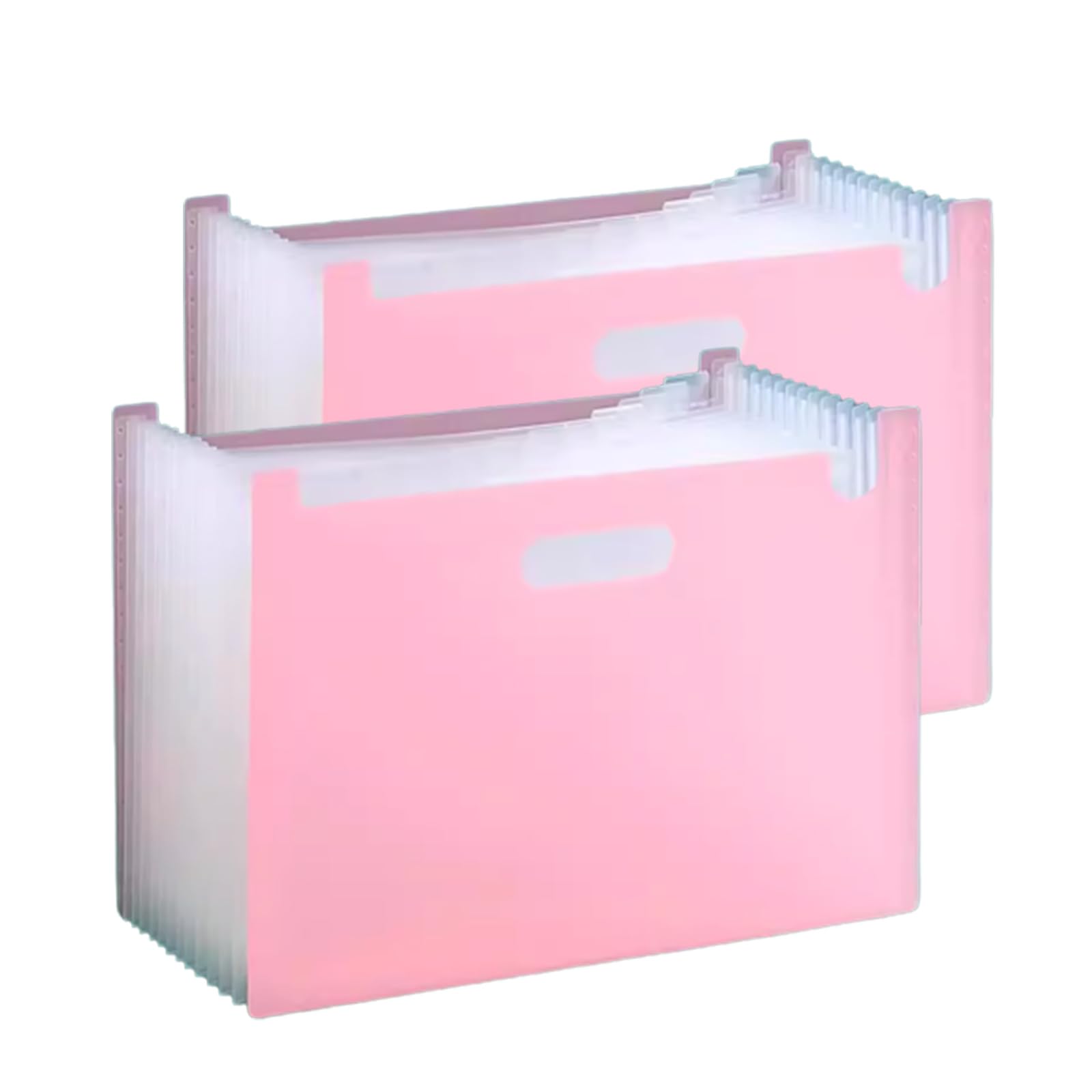 Organizador de archivos en acordeón de plástico, Organizador de archivos acordeón plástico, carpeta expandible 13 bolsillos, paquete 2, multicolor(Pink)