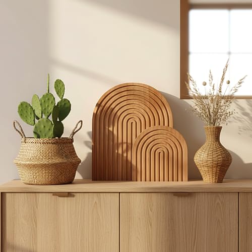 Set de 2 tablas de cortar decorativas de madera miniatura 4