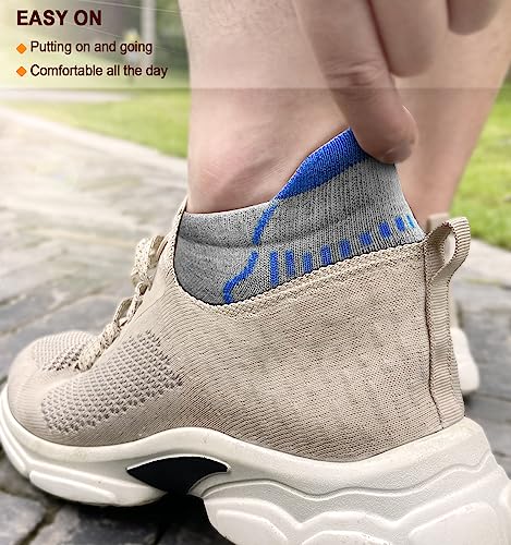 Image of BULLIANT Men Running Ankle Socks 6Pack-Cushioned Support-Low Cut No Show | Fully Terry Sole | Arch Support | Seamless Toe Closure | Moisture-Wicking Breathable Mesh | Reinforced Heel&Toe