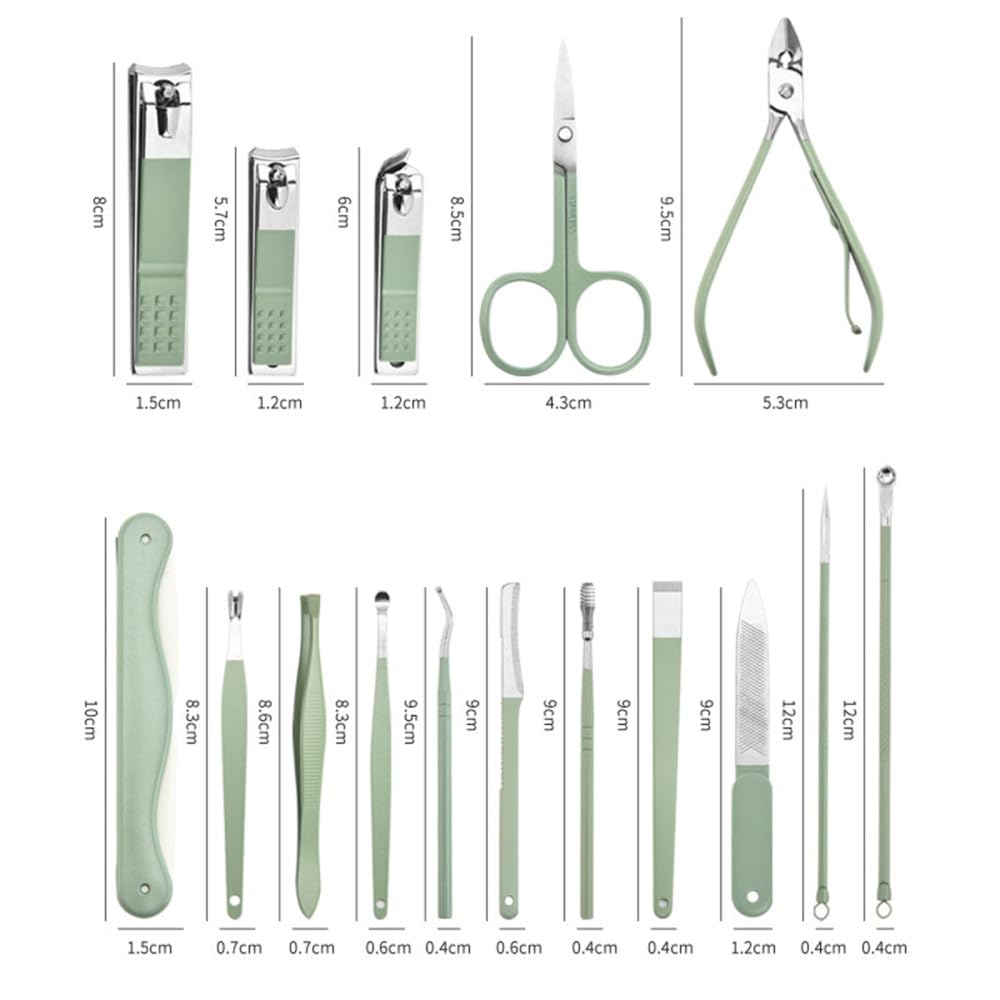 Nagelknipser Set, Edelstahl Maniküre und Pediküre Werkzeug Kit mit Cutters, Schere und Ohrlöffel für den Haushalt