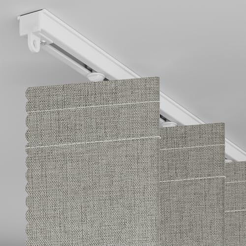 Image of AJAZZ 100% Blackout Accordion Door Curtain Invisible Folding Door Accordion Doors Interior for Bedroom Living Room Doorway Curtain Sets Included Tracks (1 Pack, 72W x 79 L, Grey)