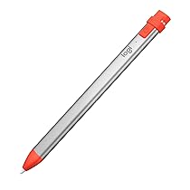 Logitech Crayon Digital Pencil for Education, matita digitale per tutti gli iPad (versioni 2018 e successive) tecnologia Apple Pencil, design anti-rotolamento e punta intelligente dinamica – Argento