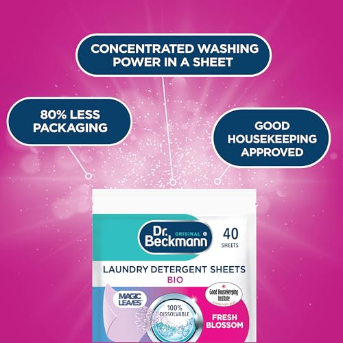 Dr. Beckmann MAGIC LEAVES Laundry Detergent Sheets BIO | Convenient and pre-dosed laundry detergent sheets | Dissolvable & climate neutral | 40 sheets - Image 2