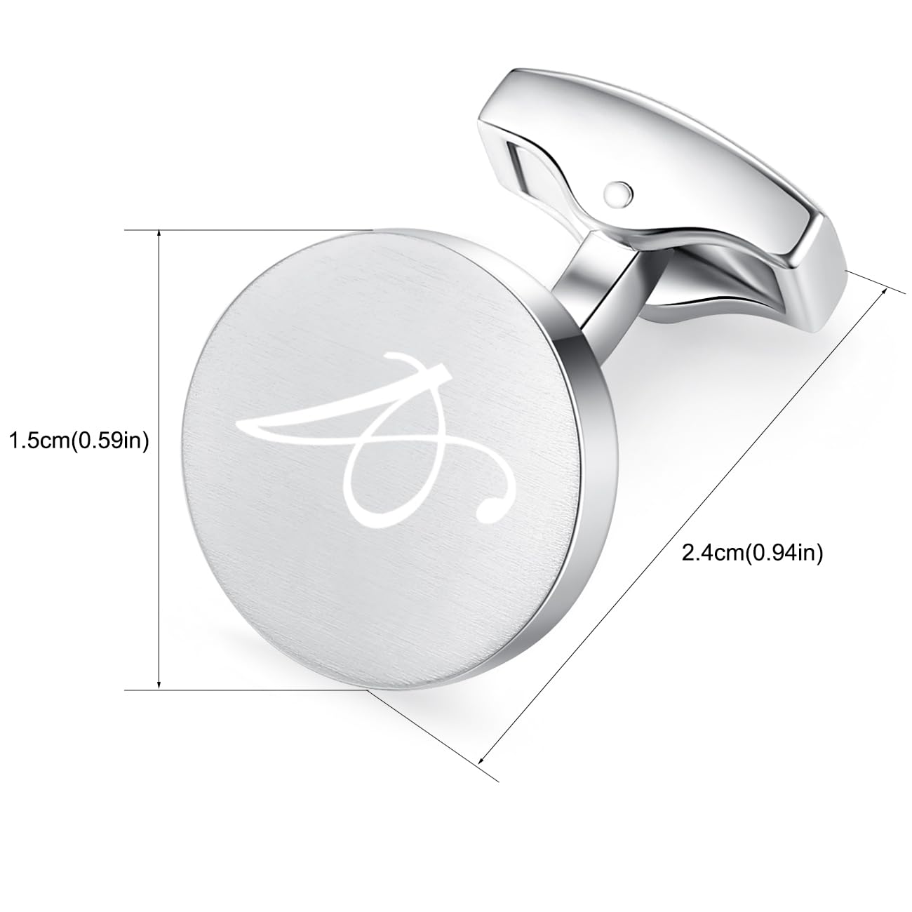 HONEY BEAR Gemelli Uomo con Iniziali Alfabeto Lettera per Camicia per Matrimonio Commercio Regalo,Argento