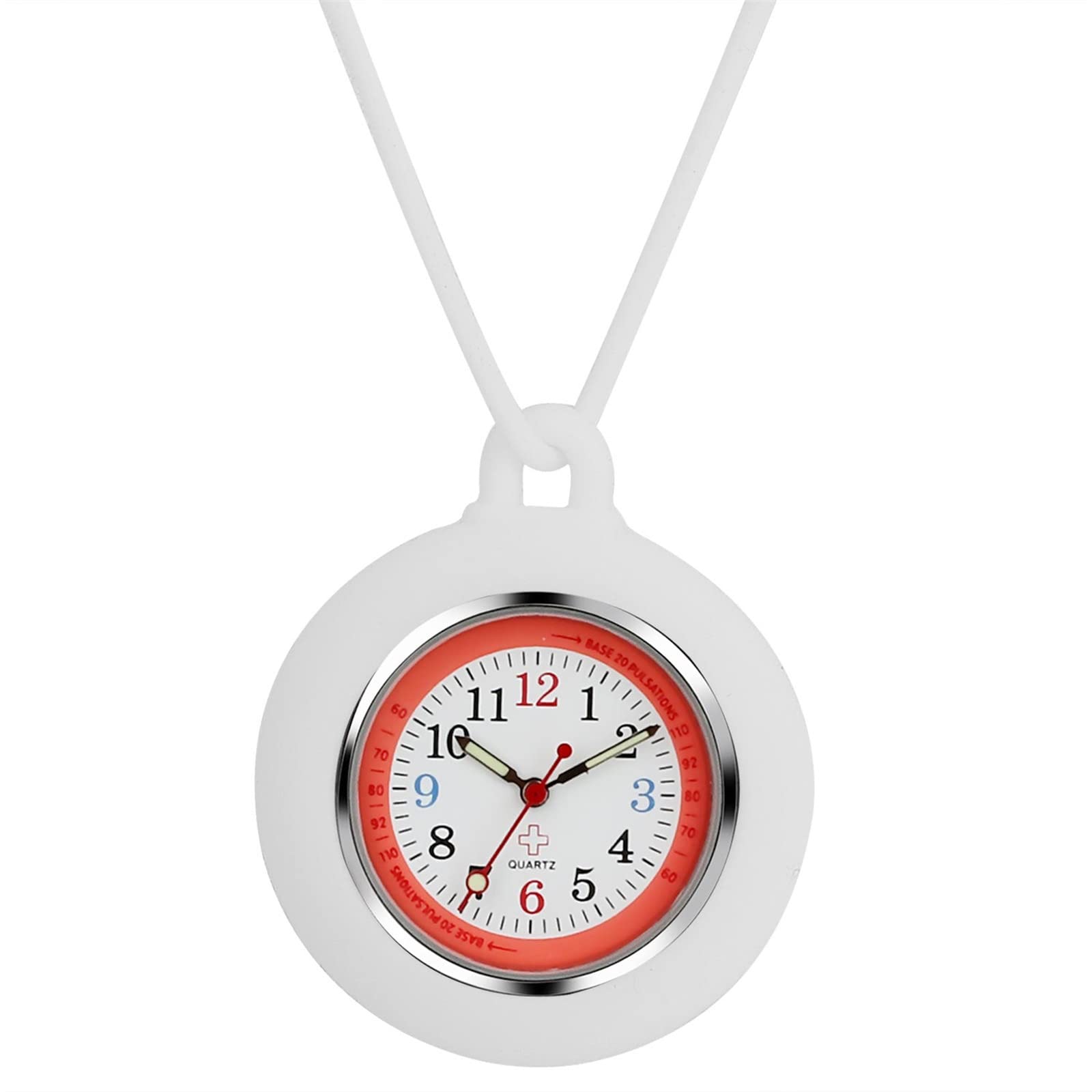 Ziyonix Clip-on Watch Orologio Sportivo con Moschettone, Orologio Infermiere Bagliore Al Buio Orologio Al Quarzo Multifunzione Orologio da Tasca per Dottore Infermiera Arrampicata (Argento