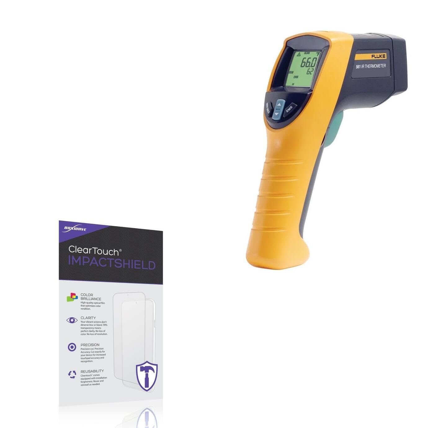 BoxWave Screen Protector Compatible With Fluke 561 HVAC - ClearTouch ImpactShield (2-Pack), Impenetrable Screen Protector Flexible Film