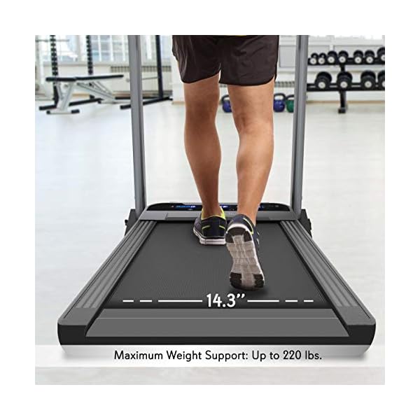 SereneLife Folding Digital Display Electric Treadmill – Fitness Training Cardio Equipment for Home Workouts, Jogging, Walking Exercise – Compact Minimal Profile Running Belt