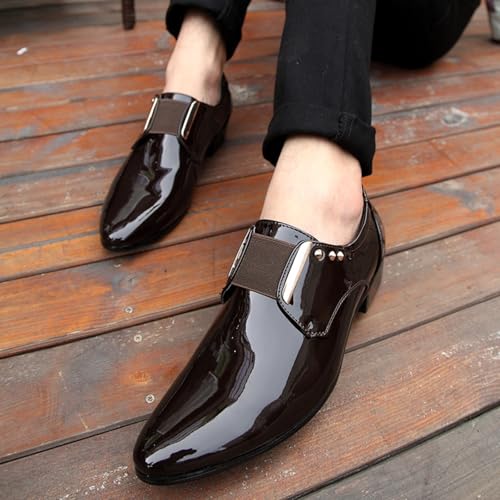 Factory Direct Delivery Men's Shiny Patent Leather Oxford Loafer Dress Shoes, Ideal for Business Conferences, Weddings, Gala Dinners and Upscale Social Mixers4