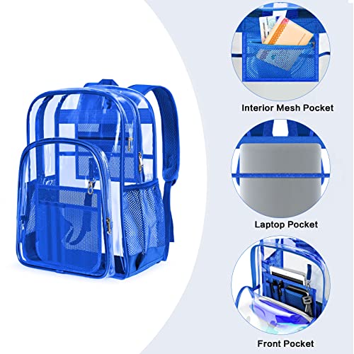 Image of PAMANO Clear Backpack Transparent Heavy Duty School PVC Bookbag See Through Bag Boys and Girls for College Work Travel Security
