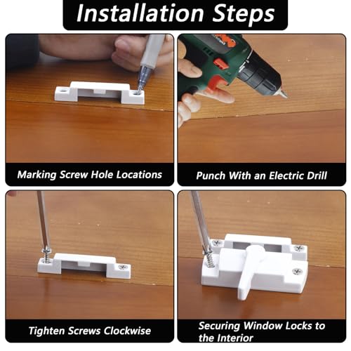 Window Sash Locks, 2 PCS Window Latches Replacement, Window Locks for up and Down Windows, Replacement Window Locks for Vertical and Horizontal Sliding Windows - Image 3