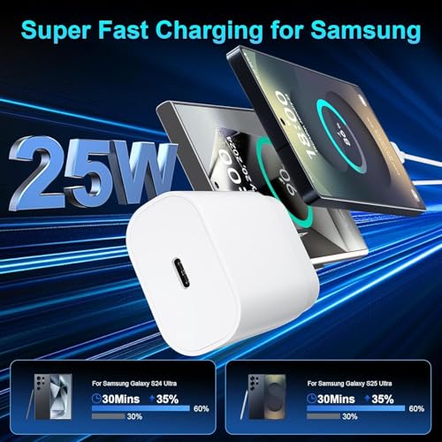 Image of Original Samsung 25W Type-C PD Superfast Charging Adapter for Galaxy S25|S24|A55|A16|A36| A56|A06|M07|M17|M36|M35|M16|M06|M07|M17|M05|M56|F36|F06|F05|F56|F16|Z Flip 7|6-25watt USB C Fast Charger