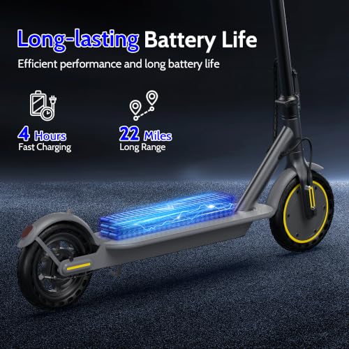 Image of NAVIC Electric Scooter - 8 inch Tires, 350W Peak Motor, Max Speed Up to 19MPH, 22 Miles Long-Range, Portable Foldable Commuting Scooter for Adults with Double Braking, Smart APP