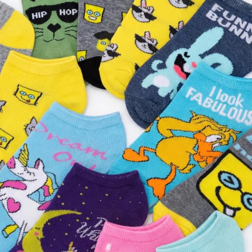 Image of Tipi Toe Women's 10 Pairs Lightweight Colorful Socks - Fun Low Cut Patterns for All-Day Comfort and Easy Everyday Style