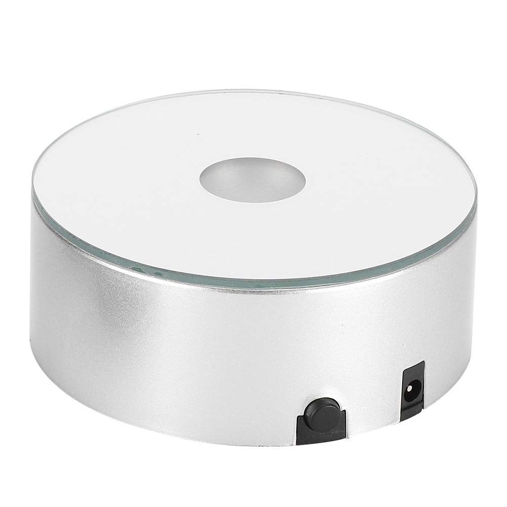 TERRIFI Crystal Display Stand, Colorful Silver Light Decorative Display Stands for Displaying Crystal Ball, olorful Light Luminous Holder with USB Cable, Crystal Statues, Acrylic, Jewelry 2pcs