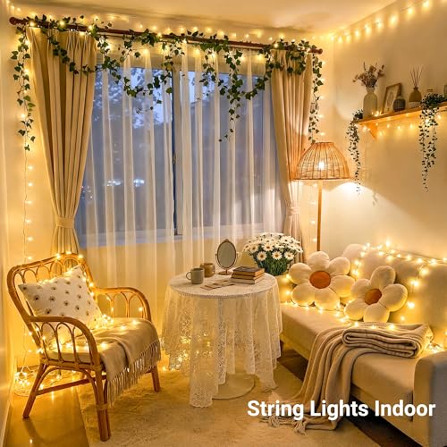 JMEXSUSS 168FT 600 LED Christmas Lights Outdoor Waterproof Clear Wire Indoor String Lights for Outside Warm White Christ - Additional View