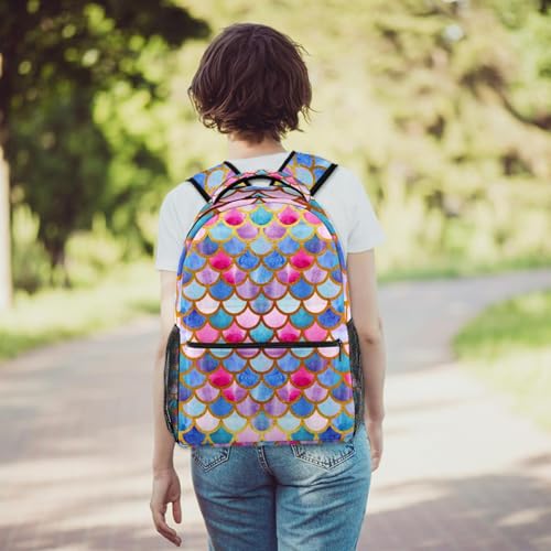 Sac à dos écailles de sirène colorées avec bretelles confort