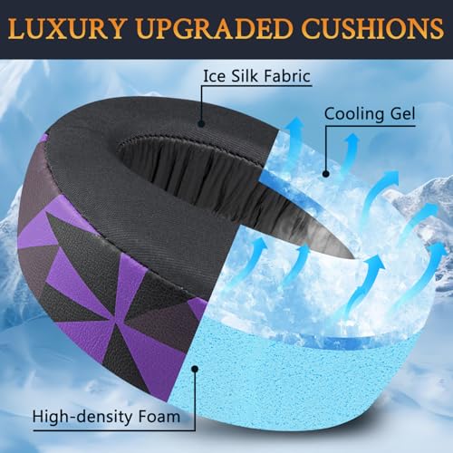 Image of SOULWIT Cooling Gel Earpads Cushions Replacement for Sony PlayStation 5 Pulse PS5 3D Wireless Headset, Ear Pads Cushions with Noise Isolation Foam - CG Purple Black