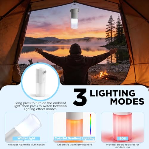 SHTALHST Pompe à air portable pour gonflables, pompe à air électrique rechargeable 2000 mAh avec 4 buses d'air et lumière de camping, 350 L/min, 3500 Pa, mini pompe à matelas gonflable pour matelas – vue 5