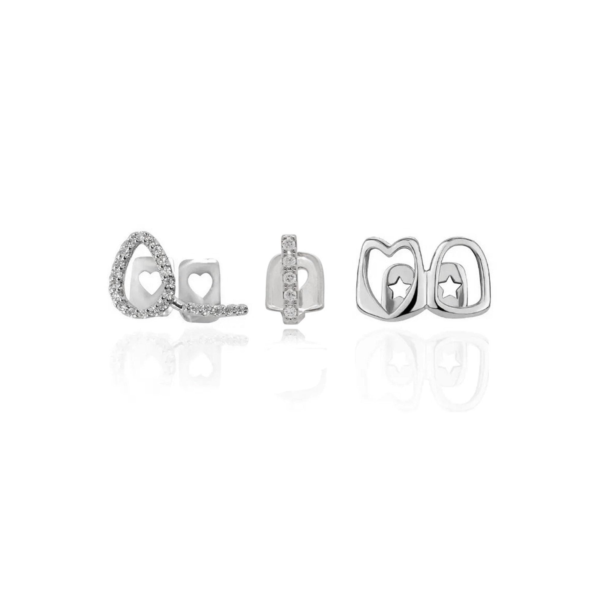 LONGHAO Hip Hop Teeth Grills Hip Hop Teeth Golden Hip Hop Grills Braces Decoration Grillz Teeth Set with 2 Silicone Moulding Strips for Music Festival Parties Hip-Hop Rapper Pack of 2, 0, Metal, 0