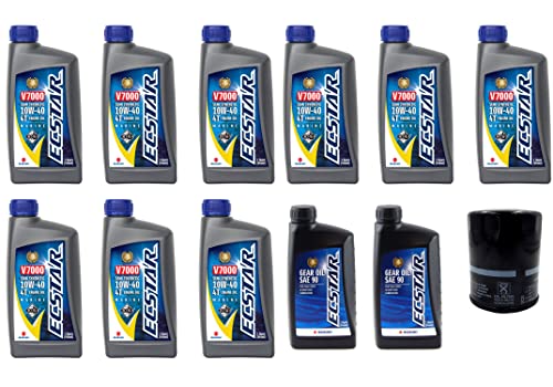 Suz uki Oil Change Kit for DF175 with 9 quarts of Oil and 16510-96J10 Filter and 2 Quarts Suzuki Lower Unit Hypoid Gear Oil SAE-90