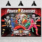 Treasures Gifted Power Rangers Backdrop - 4.3ft x 6ft Fabric Backdrop for Birthday Parties - Officially Licensed Party Supplies