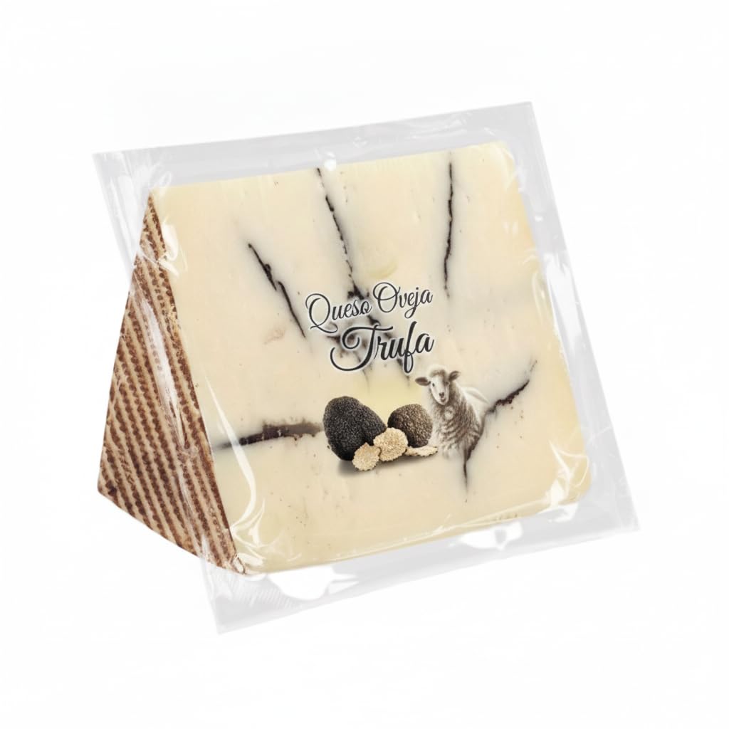 Nexu - Formaggio di pecora curato con tartufo nero, confezione da 2 cunei da 250 g (500 g in totale), realizzati con latte di pecora, gusto gourmet per tavole e antipasti, confezionati sottovuoto