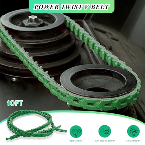 Image of 10FT Power Twist V-Belt 1 /2-Inch x 10 Feet A Type, Adjustable Link V - Belt for Lathes, Drill Press, Table Saws and Other Woodworking Tools-4L or A Profile, 1 /2 inch Width, 120 inch Length