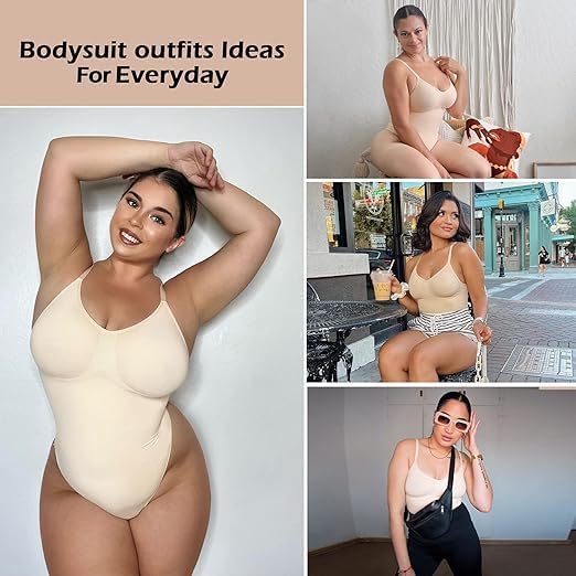 Image of Thong Bodysuit for Women, Slimming Design Shapewear for Women, Tummy Control Body Shaper with Silicone Grip, No Steel Bones for All Day Comfort, Seamless Sculpting Bodyshaper