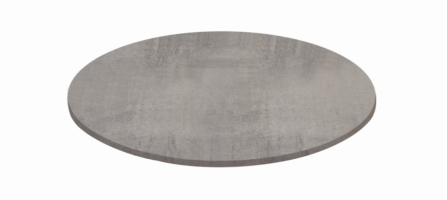 KONTE.DESIGN Piano per Tavolo SPARGI Rotondo Effetto Cemento Diametro 80 cm sp. 18 mm