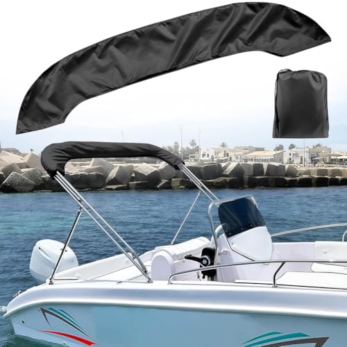 BESTXH Housse De Protection pour Bateau, Taud De Toit De Rechange, Taud De Toit Pliable Et ImperméAble en Tissu Oxford, pour Support De Proue 3/4, éQuipement De Navigation,Noir,4BOW73~78" W