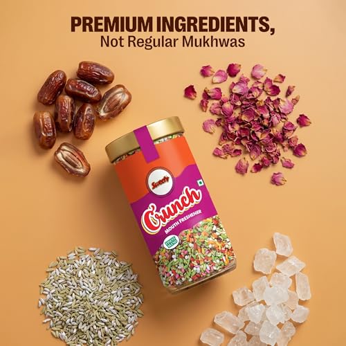 Image of Sweety Crunch Mouth Freshener (170g) | Premium Shahi Mukhwas with Dates, Silver Leaf & Rose Petals | Traditional Digestive After-Meal Refreshment