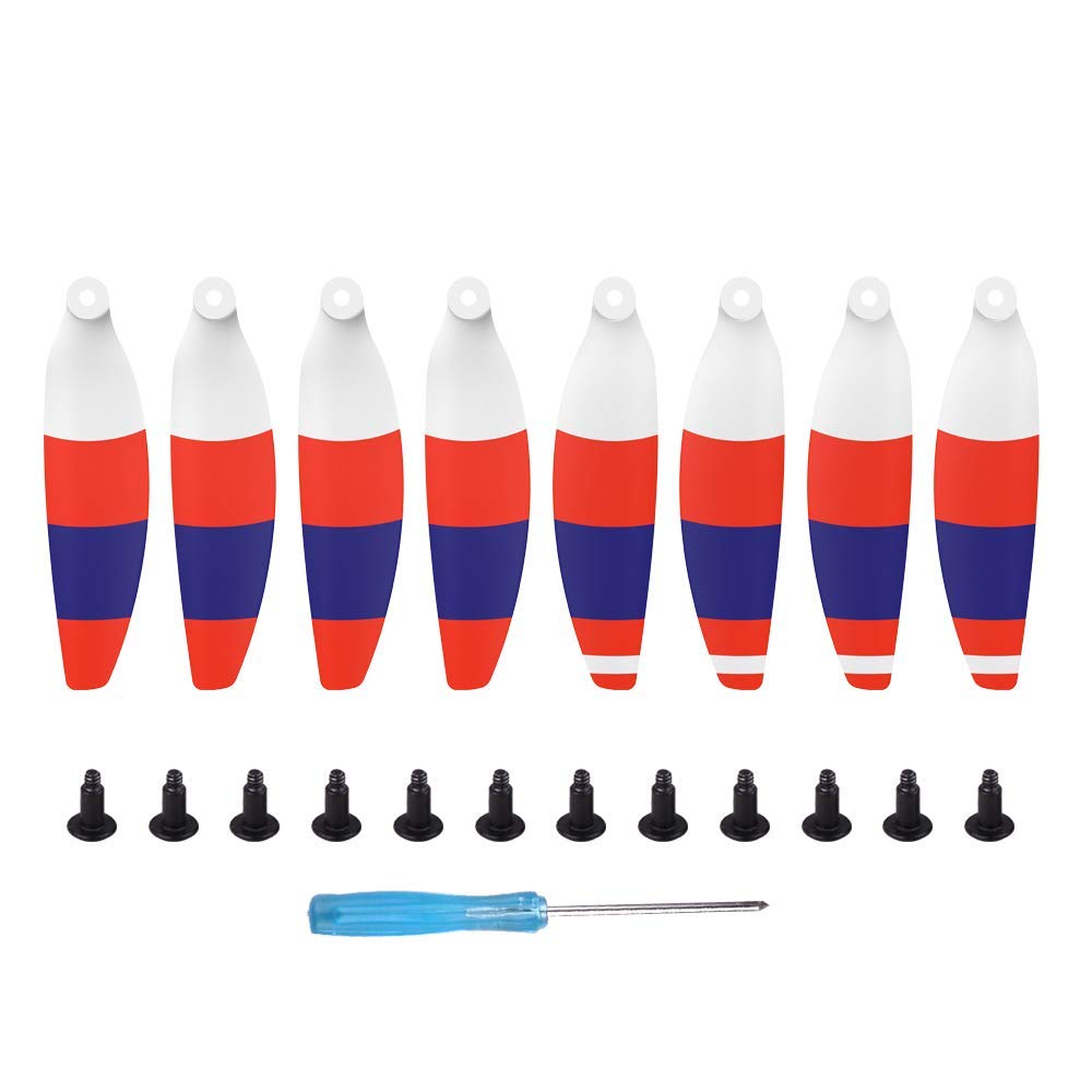 gouduoduo2018 8pcs Mavic Mini Prop 4726F Propellers Lightweight Foldable Low Noise for DJI Mavic Mini Accessories (White & red & Blue)