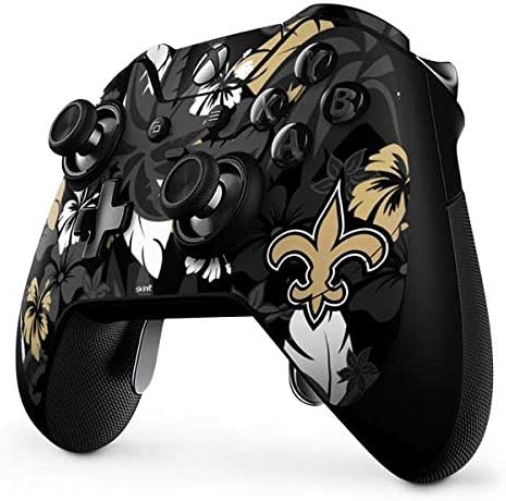 Skinit Decal Gaming Skin Compatible with Xbox One Elite Controller - Officially Licensed NFL New Orleans Saints Tropical Print Design