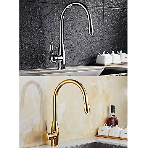 Mitigeur d'évier de cuisine en laiton bronze antique rétro chic - 6
