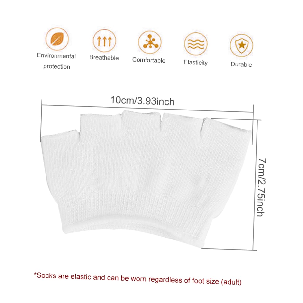 FOMIYES Open Toe Socks Women White Ankle Footies Cotton Half Socks Forefoot Support Pad for Yoga