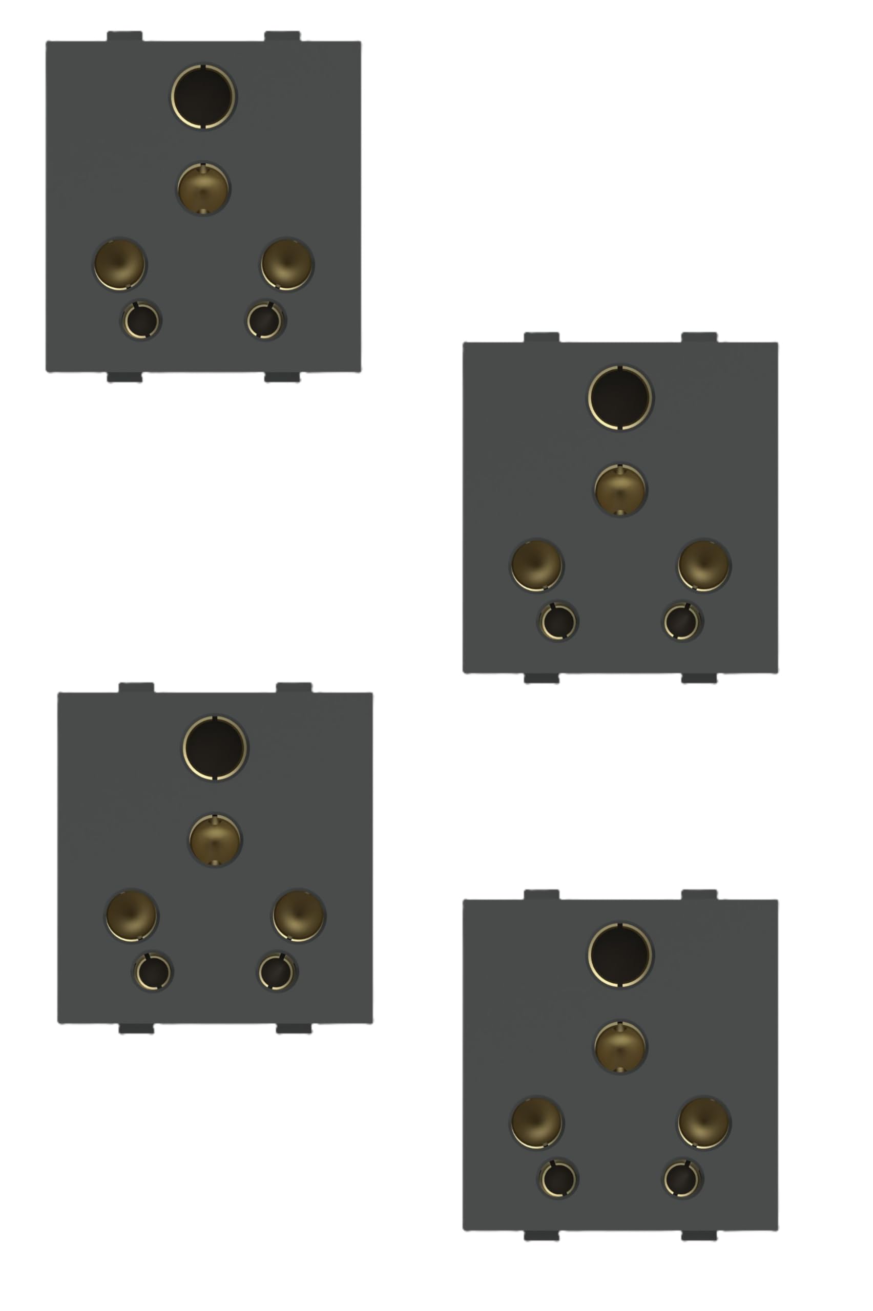 PM Cona Status Universal Socket, 6/16A, Grey, Without Shutter, Model 22041 (6/16A- Grey, 4, Count)-image-4