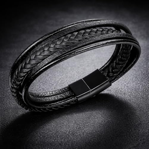 Image of Contemporary Casual Braided Leather Bracelet For Men /Boy's