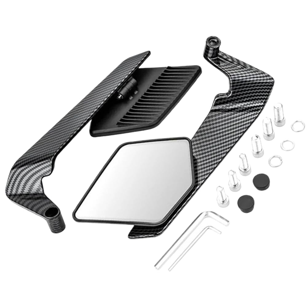 Motorcycle Mirror with Carbon Fibre Finish, 180-Degree Rotation, Water-Resistant, Anti-Fog Glass, Universal Fit-image-26