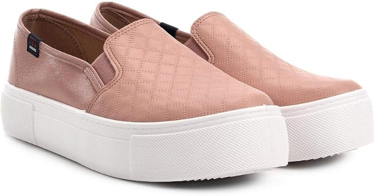 Slip On Moleca Caixa Alta Matelassê Feminino - Rosa - 36 | Amazon.com.br