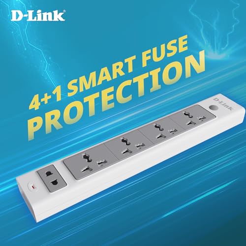 D-Link 4+1 Universal Socket Power Strip with 2M Heavy-Duty Copper Cable | Smart Fuse with Surge & Overload Protection | Flame-Retardant, Child-Safe Design | Ideal for Home, Office & Study Setups - Image 6