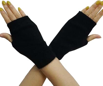 leinwande Boa Hand Knitted Mittens新品未使用 Lemoyoung Women's Half Fingerless Gloves Stretchy Knitted