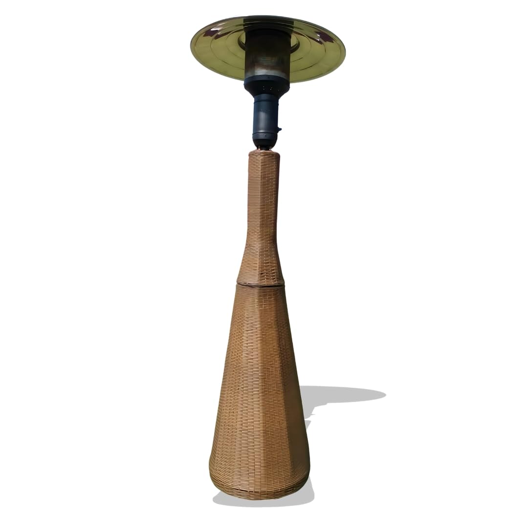 Designo International Outdoor Patio Heater | 200 cm Tall Certified Gas Heater with Premium Wicker Finish | Garden, Rooftop, Restaurant & Lawn Heating