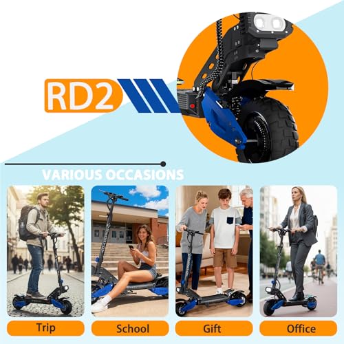 Ruitoo RD2 Electric Scooter (Black) - 3600W Motor, 45 MPH Top Speed, 40 Mile Range - Image 7