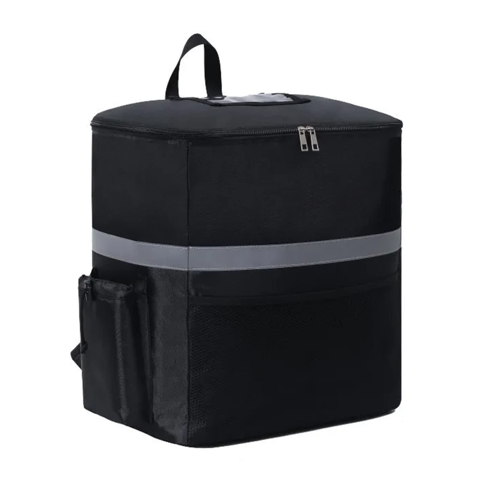 Plecak do pizzy wielokrotnego użytku torba termiczna duża pojemność torba na gorące lub zimne jedzenie wodoodporne torby transportowe, czarny - 35 * 25 * 40 cm