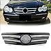 Piaobaige W203 Parrilla Superior de la Parrilla Delantera del Coche, para Mercedes-Benz C-Class C280 C320 C240 C200 2000 2001 2002 2003 2004 2005 2006 ABS Plástico