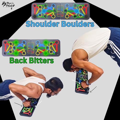 Image of COMBO - Push up Board for Men Double Toning Tubes and Wrist Straps | Build your complete upper Body Strength with Home Gym Equipment with Pushup Board + Double Toning Tube + Wrist Band