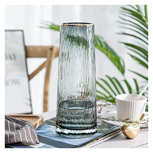 Lijiaxiuyc-101 florero Florero de Cristal de Lujo nórdico, arreglo de Flores de Agua Simple Transparente for Sala de Estar y Oficina jarrones para Flores(Grande)