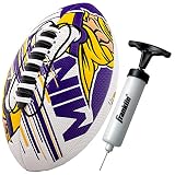 Franklin Sports NFL Minnesota Vikings Football - Youth Mini Football - 8.5" Junior Size Ball - SPACELACE Easy Grip Texture- Perfect for Boys and Girls