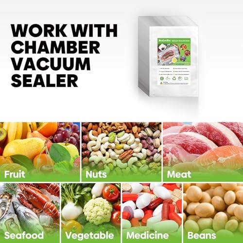 Chamber Vacuum Sealer Bags 200PCS 14"x12",Heavy Duty Pre-Cut Vacuum Chamber Pouches for Food Storage,Sous Vide or Meal Prep,BPA-Free Thick Seal a meal bag for Commercial Sealer Machine by NexLevVac - Image 7