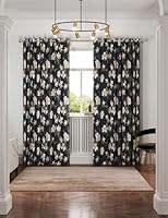 Opal Floral Lined Curtains 66X72 Navy